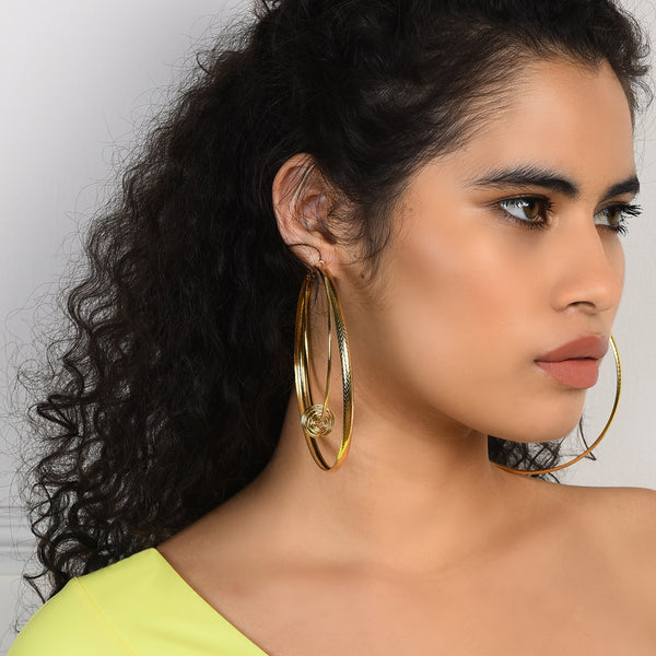 PURELEI BIG GLITTER - Earrings - rose gold-coloured - Zalando.de